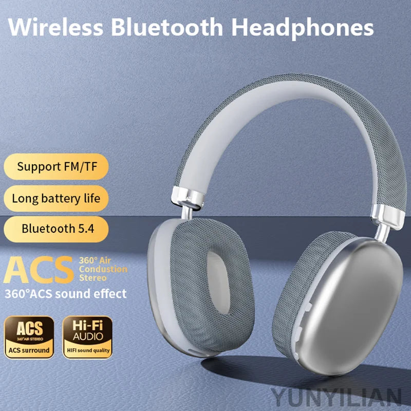 YYL P958 Pro Bluetooth Headphones Wireless Headsets HiFi Stereo Bluetooth Earphones Over-ear Earbuds HD-Mic EARPODS-Max Headsets
