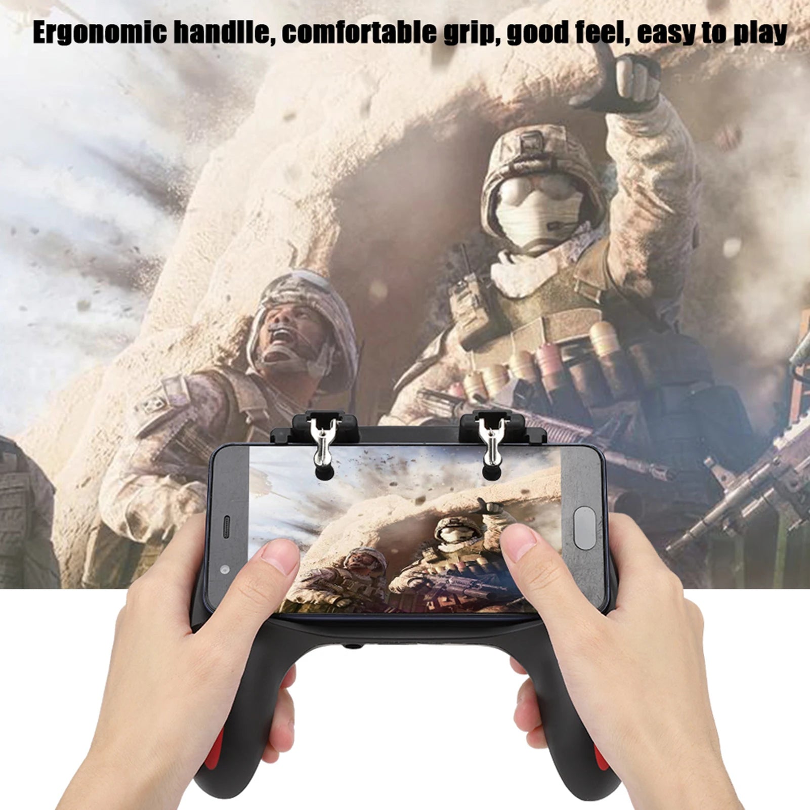 Mobile Phone Game Controller with Dual Cooling Fans Heat Dissipation Gamepad Power Handle Game Auxiliary Key Smartphone Gamepad
