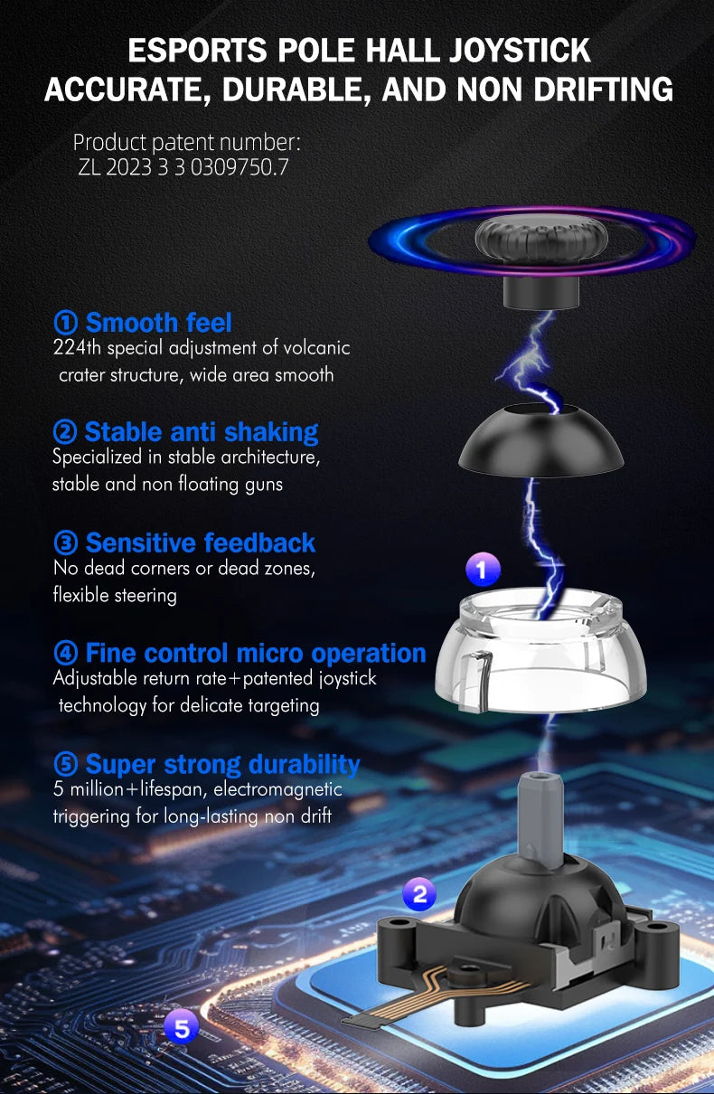 Portable Game Controller X5 Mini with Cooling System,Wireless Gamepad with Hall Rocker,6 Axis Gyro for iPhone/PC/Switch