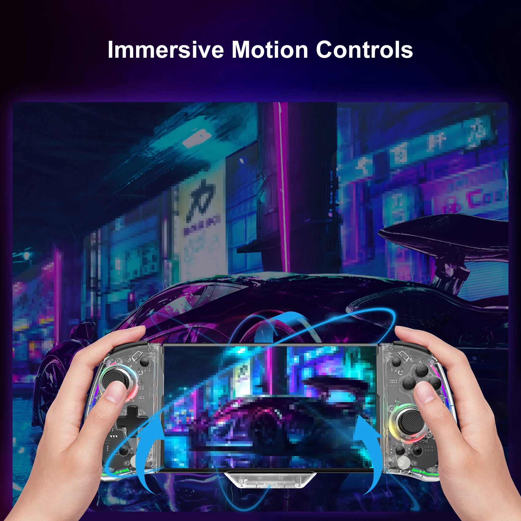 No Deadzone Enhanced Controller for Switch/Switch OLED Handheld Mode, Adjustable LED Light, Ergonomic Design, 6-Axis Gyro, Turb0