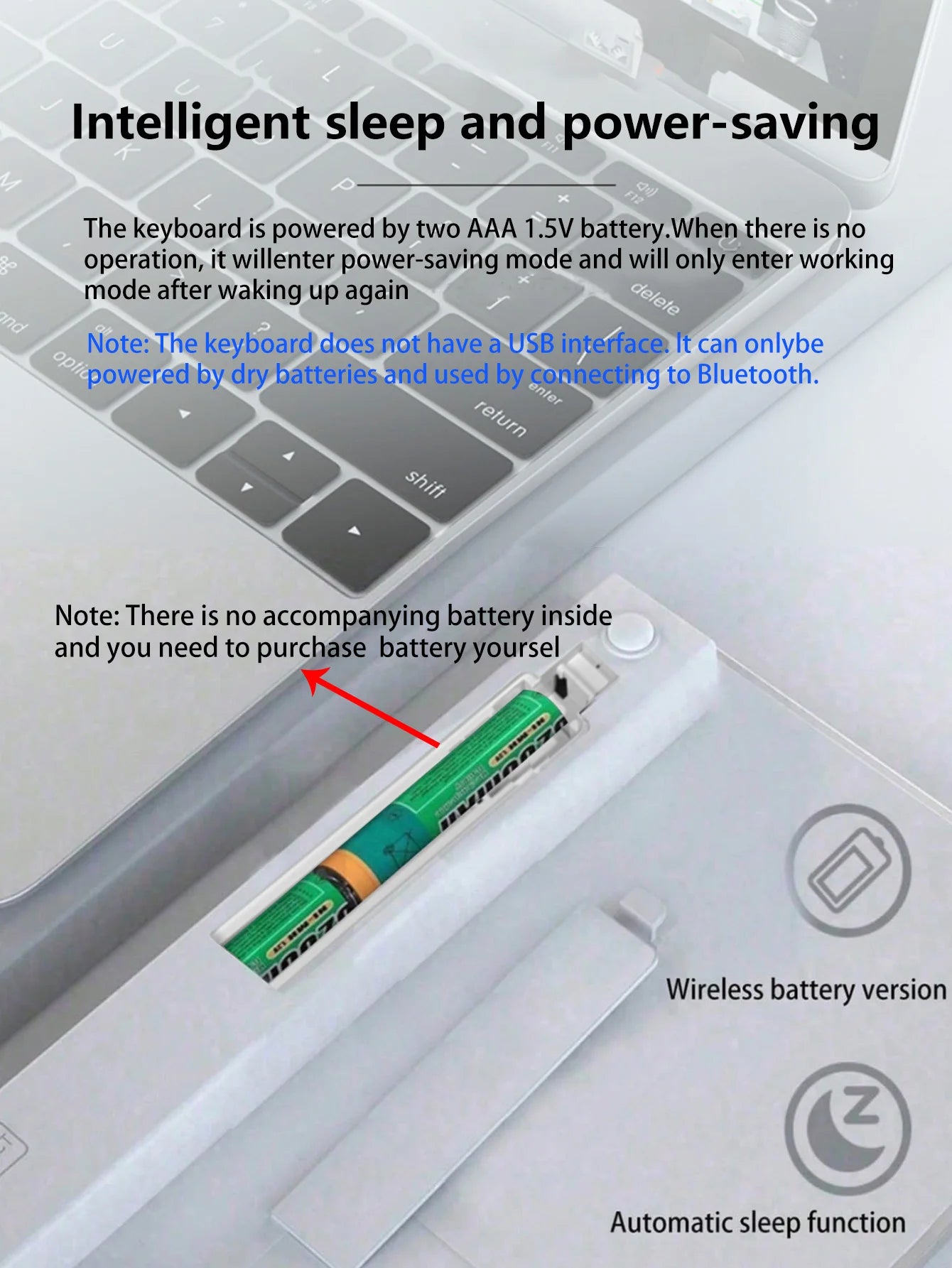 Wireless keyboard, 10 inch slim, tablet/laptop wireless keyboard, ipad mini keyboard