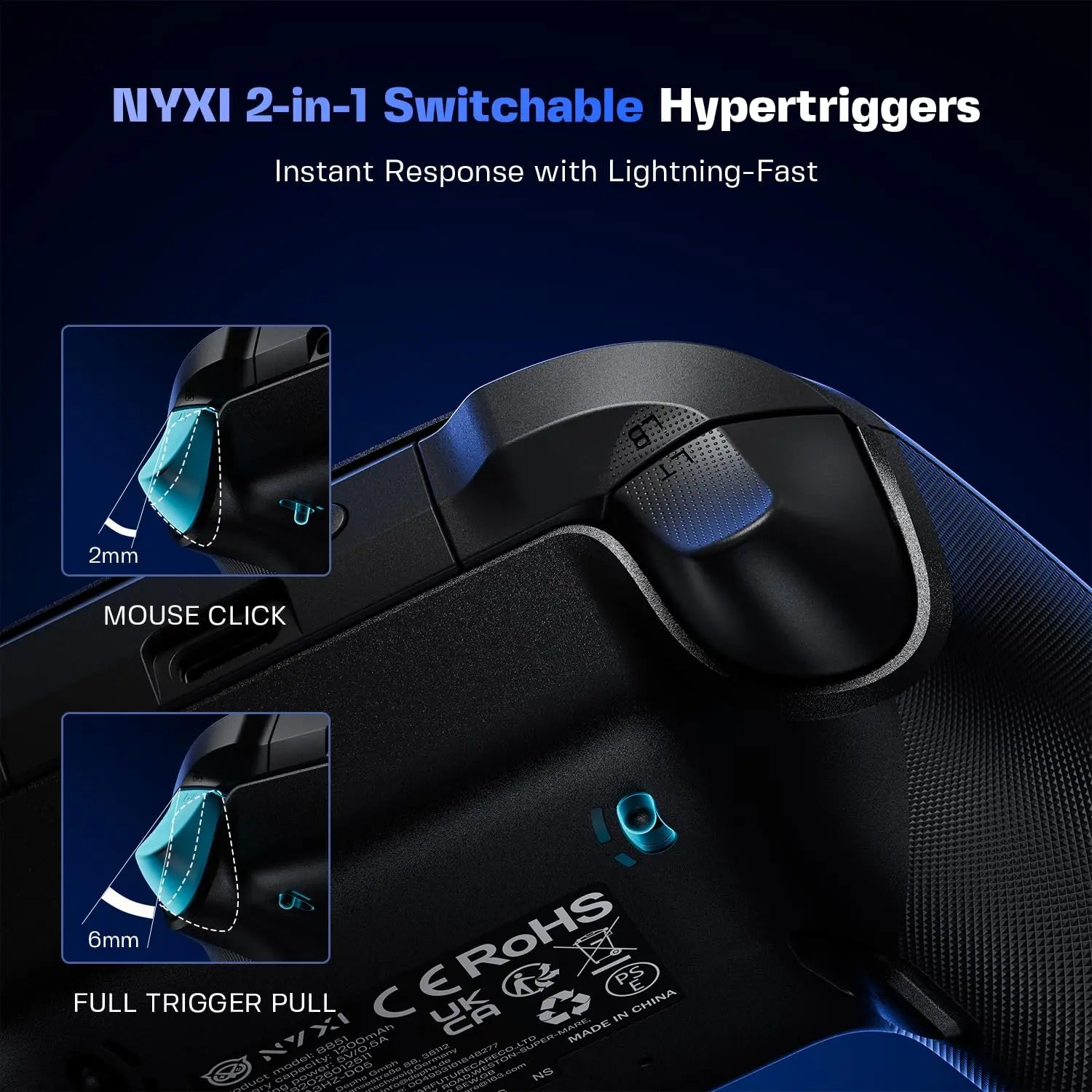 Adjustable Tension Gaming Controller with Zero Drift Joysticks, Hall Triggers, 1200mAh Battery & Dock for PC/Switch/Android/TV
