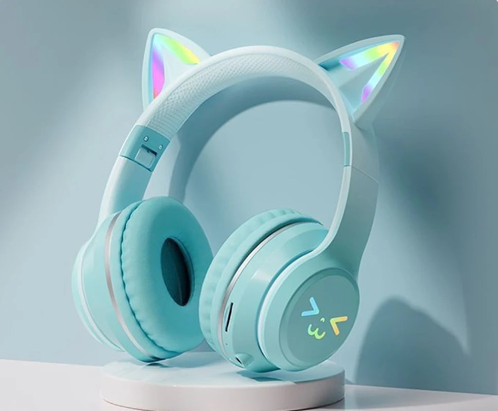 Cool cute wireless headsets Bluetooth headphones noise cancellation great bass stereo foldable headset music Sport game earphone