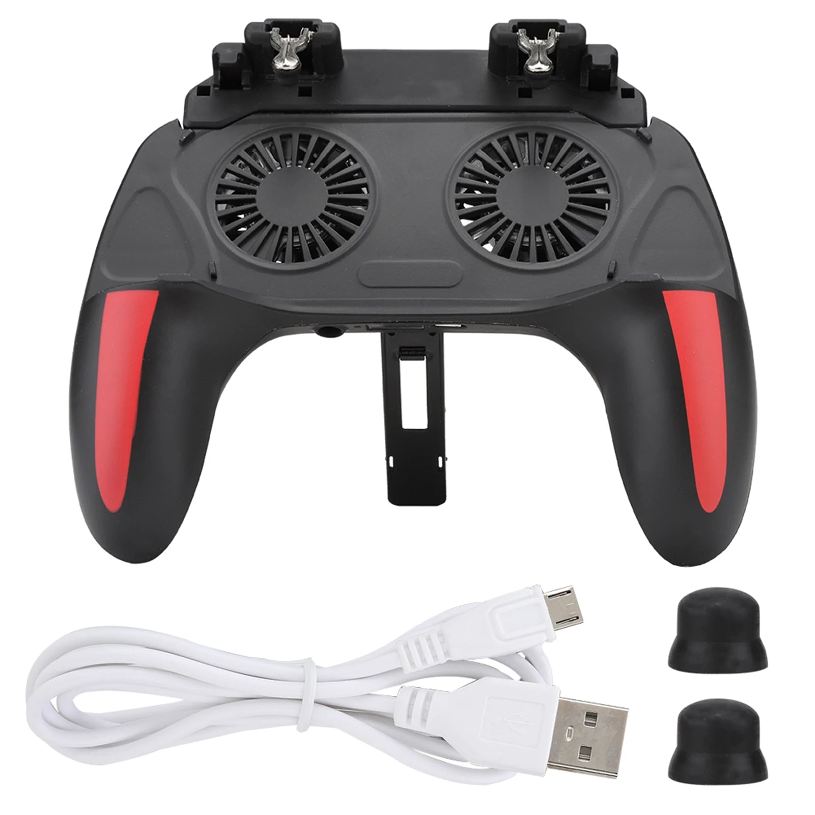 Mobile Phone Game Controller with Dual Cooling Fans Heat Dissipation Gamepad Power Handle Game Auxiliary Key Smartphone Gamepad