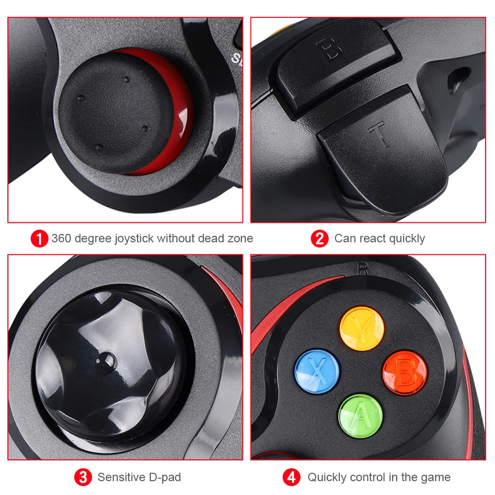V8 2.4G Wireless Game Controller Controller Gamepad Dual Vibration Wireless Gamepad for Android/iOS/PC/PS3/Switch/Mobile Phone