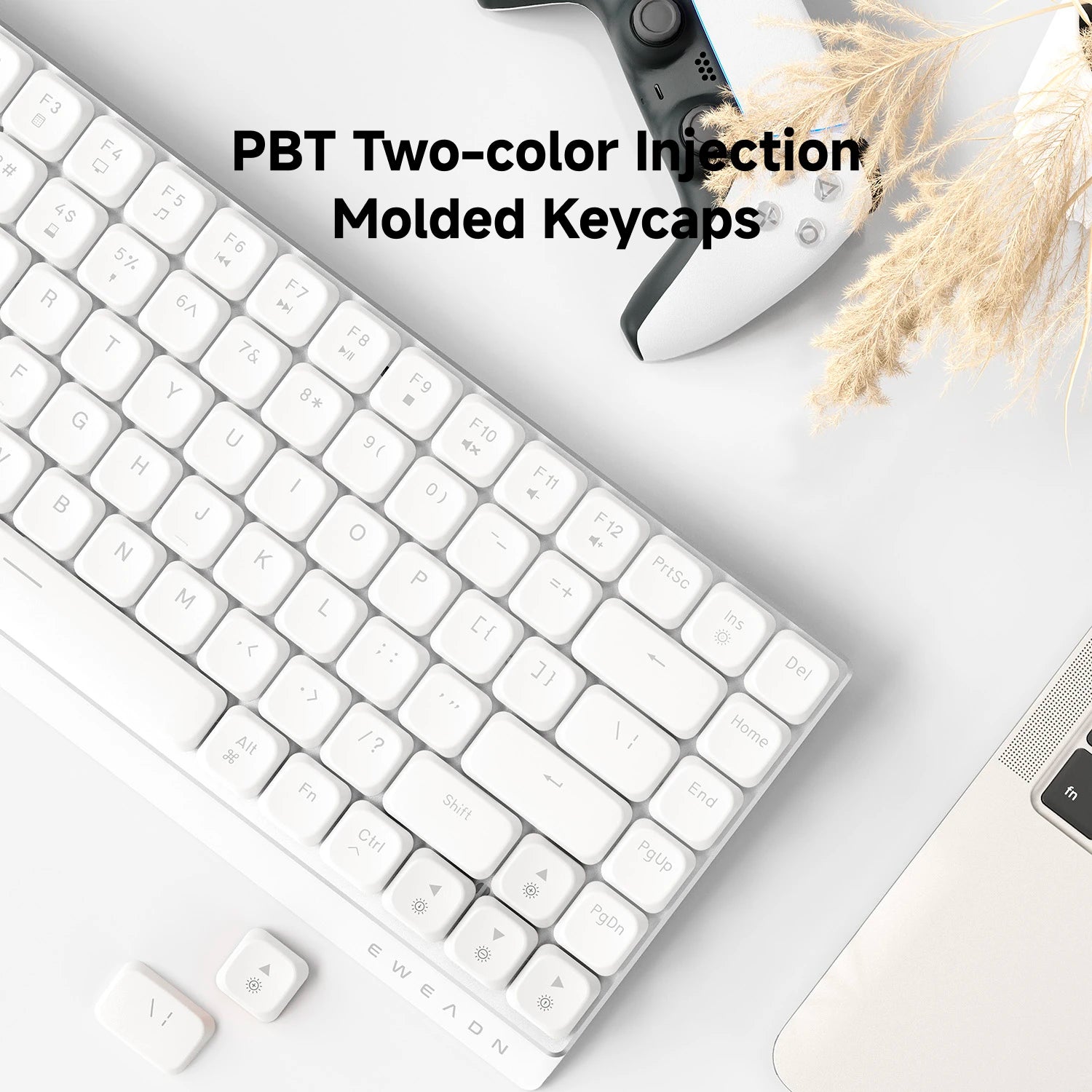 EWEADN MK84 Low-Profile Mechanical Gaming Keyboard, Wireless Bluetooth Tri-mode, Portable, Stylish Design for Gaming & Office