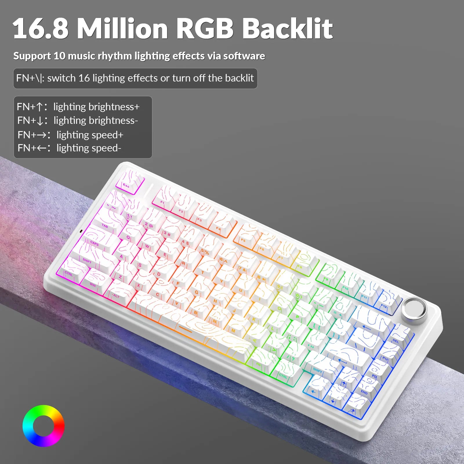 AULA F75 Pro Gasket Mounted Wireless Gaming Mechanical Keyboard RGB Customized 75% Layout Side-engraving PBT Keycaps