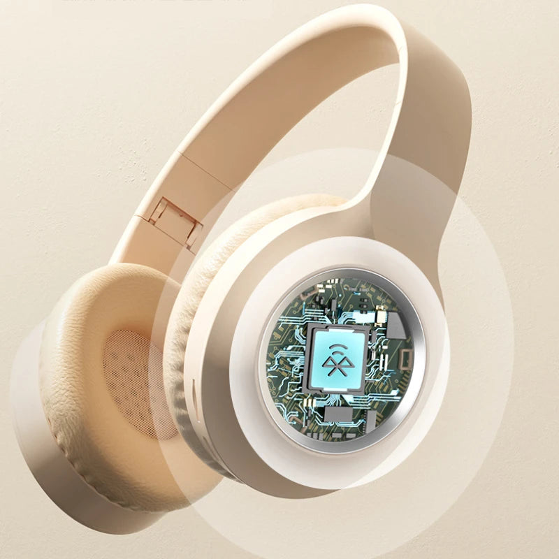 Wireless Bluetooth Headphones Over Ear HIFI Stereo Headsets Noise Reduction Sports Gaming Earphones Music Player with Mic Gifts