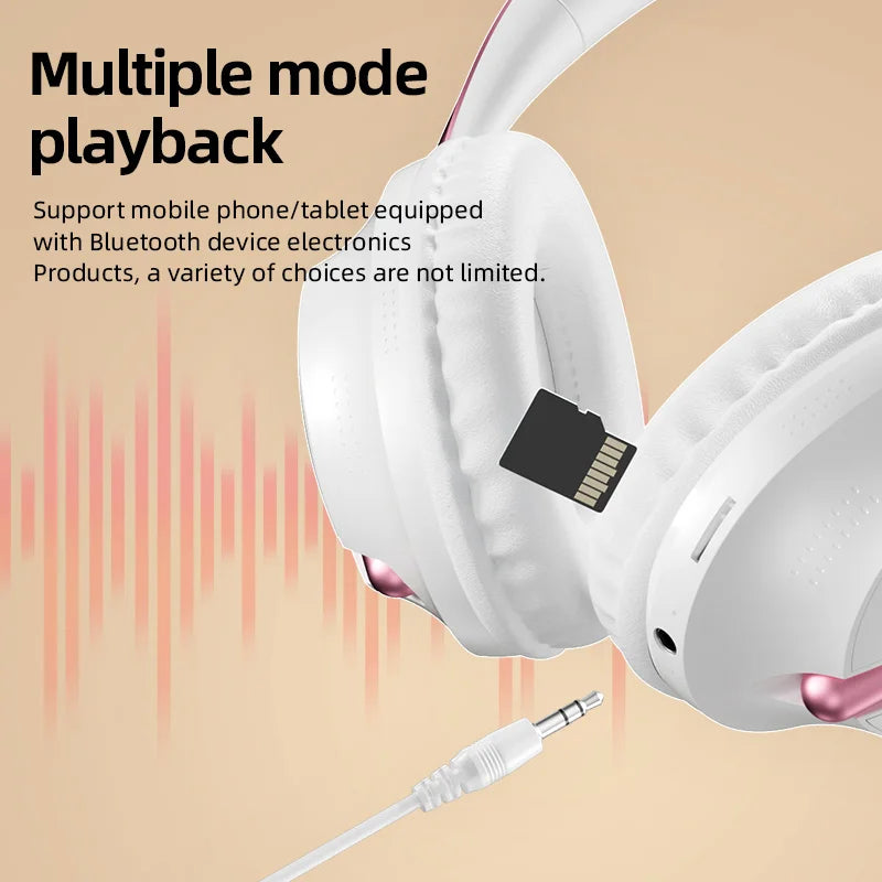 Wireless Over-ear Headphones Wireless Headphones With HD Stereo Sound Wireless Sport earphones battery capacity 1000mAH Gift